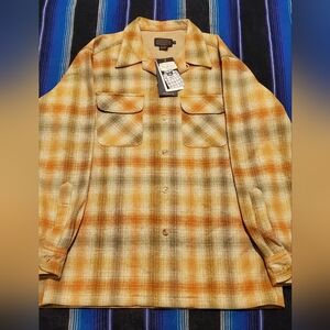 Pendleton Orange and Cream Plaid Shirt